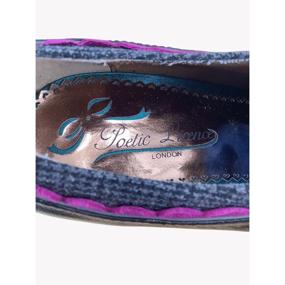 Poetic License Backlash Oxford Heels Leather Women’s Size EU 38 Black/Fuchsia - Picture 5 of 8